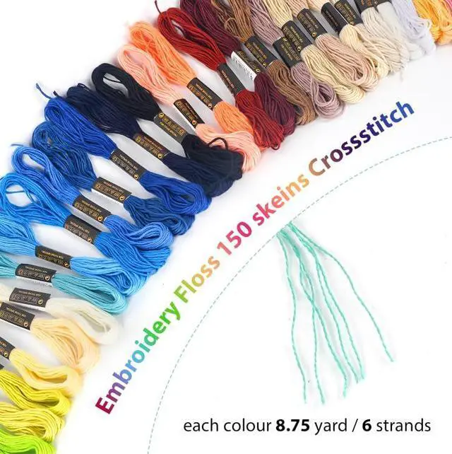 Alt view image 2 of 5 - 150 Color Skeins Rainbow Color Embroidery FlossCross Stitch Threads, Bracelet Yarn, Craft Floss