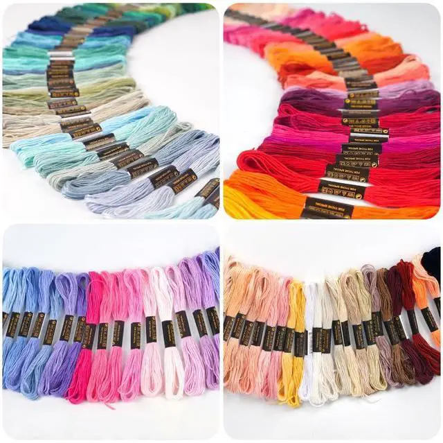 Alt view image 3 of 5 - 150 Color Skeins Rainbow Color Embroidery FlossCross Stitch Threads, Bracelet Yarn, Craft Floss