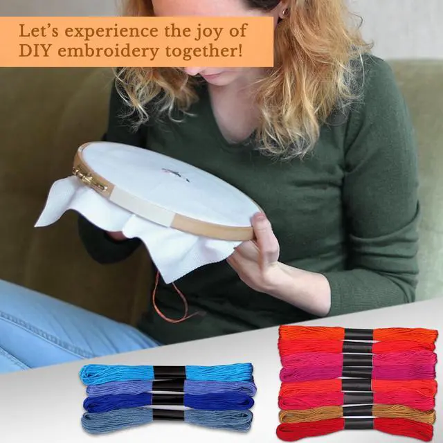 Alt view image 5 of 7 - Zxiixz 50 Skeins Embroidery Floss, Rainbow Colors Friendship Bracelet String and Cross Stitch Thread, Embroidery Thread for DIY Friendship Bracelet Project, Craft Floss String for Cross Stitch Crafts