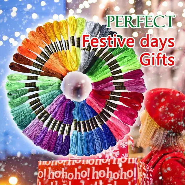 Alt view image 4 of 7 - LE PAON 50 Skeins Embroidery Floss Rainbow Color Per Pack Cross Stitch Threads Friendship Bracelets Floss Crafts Floss (50)