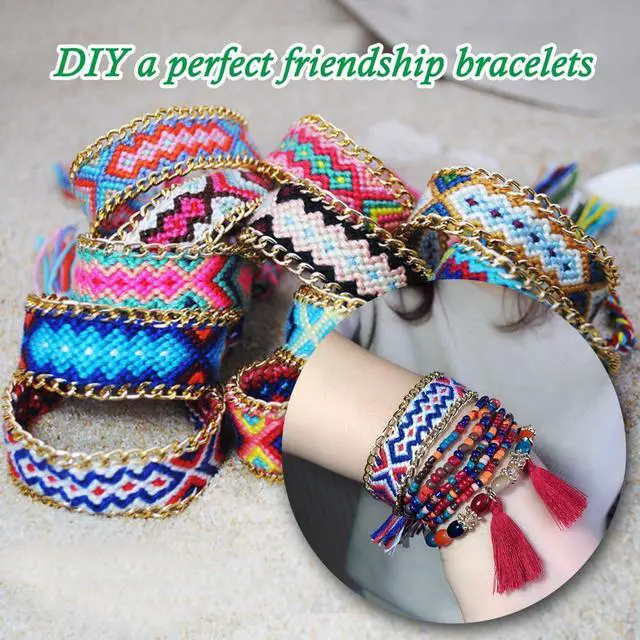 Alt view image 6 of 7 - LE PAON 50 Skeins Embroidery Floss Rainbow Color Per Pack Cross Stitch Threads Friendship Bracelets Floss Crafts Floss (50)