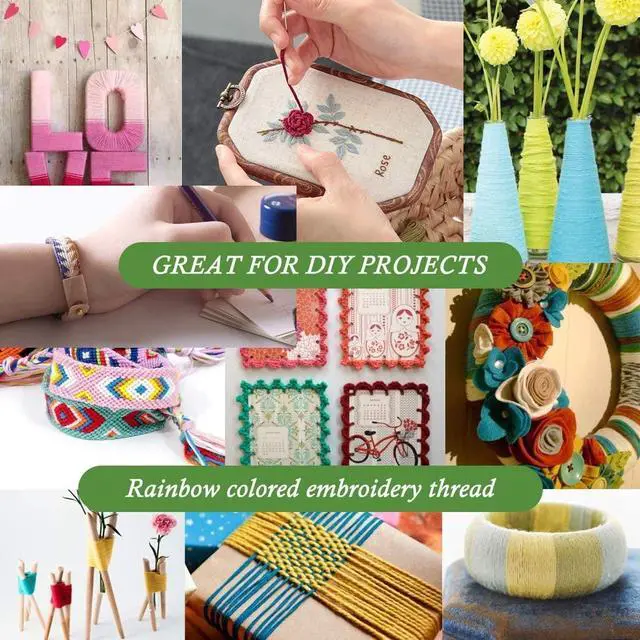 Alt view image 4 of 7 - 25 Rainbow Colors Embroidery Floss - Cross Stitch Threads - Friendship Bracelets Floss - Crafts Floss- Hand Embroidery Thread