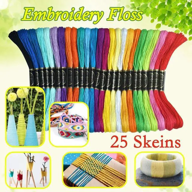 Alt view image 5 of 7 - 25 Rainbow Colors Embroidery Floss - Cross Stitch Threads - Friendship Bracelets Floss - Crafts Floss- Hand Embroidery Thread