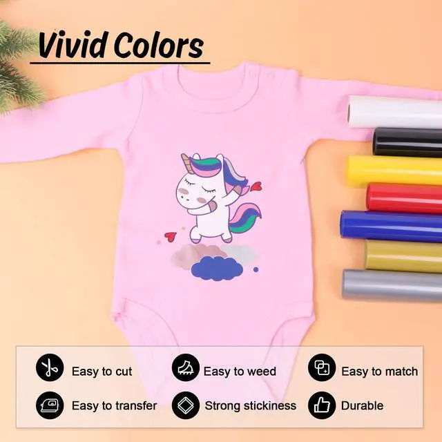 Alt view image 3 of 7 - HTVRONT HTV Vinyl Rolls Heat Transfer Vinyl - 12" x 5ft White - Easy to Cut & Weed & Transfer, Great Stickiness, Use Widely, Personalize Gift & Custom Made
