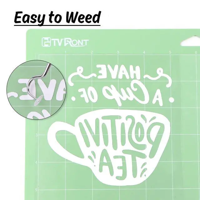Alt view image 4 of 7 - HTVRONT HTV Vinyl Rolls Heat Transfer Vinyl - 12" x 5ft White - Easy to Cut & Weed & Transfer, Great Stickiness, Use Widely, Personalize Gift & Custom Made