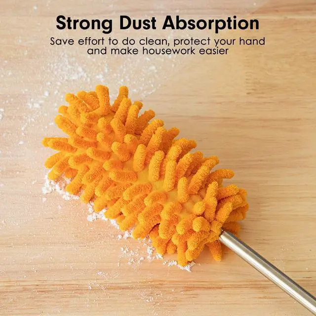 Alt view image 3 of 7 - Microfiber Duster for Cleaning, Tukuos Hand Washable Dusters with 2pcs Replaceable Microfiber Head, Extendable Pole, Detachable Cleaning Supplies for Office, Car, Window, Furniture, Ceiling Fan