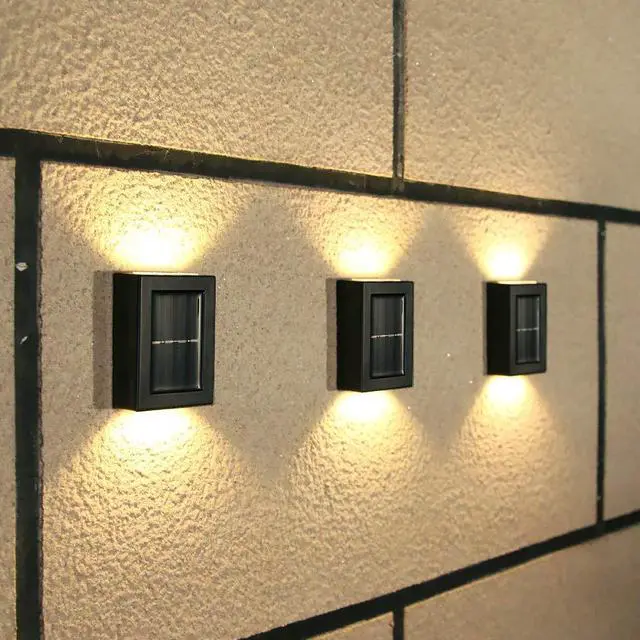 Main image of CALIDAKA 2 Pack LED Solar Wall Lights, Up and Down Outdoor Security Wall Lamps, IP65 Waterproof, Solar Fence Lights LED Wall Lights for Home Garden Porch (Warm Light)