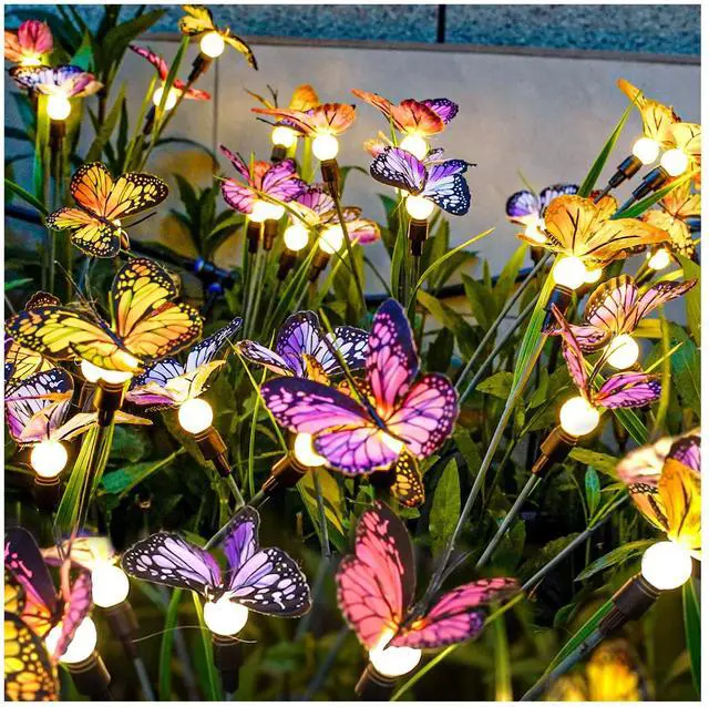 Main image of TONULAX Solar Garden Lights - 2 Pack Swaying Butterfly Light, Swaying in The Wind, Solar Outdoor Lights, Yard Patio Pathway Decoration, High Flexibility Iron Wire & Realistic Butterflies