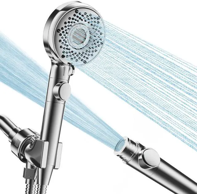 Main image of Shower Head with Handheld with 5 Spray Modes and Detachable Power Wash, High Pressure Shower Head with ON/OFF Switch for Pets, Clean Tub, Shower Heads with Stainless Steel Hose