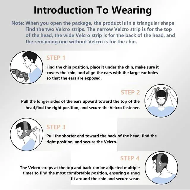 Alt view image 5 of 6 - Anti Snoring Chin Strap,Adjustable CPAP Chin Strap,Chin Strap for Sleeping with Vent Holes,Fit to Keep Mouth Closed and Effective Stop Snoring Solution,Anti Snore Devices for Men and Women