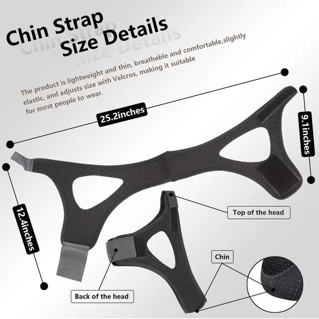 Alt view image 6 of 6 - Anti Snoring Chin Strap,Adjustable CPAP Chin Strap,Chin Strap for Sleeping with Vent Holes,Fit to Keep Mouth Closed and Effective Stop Snoring Solution,Anti Snore Devices for Men and Women
