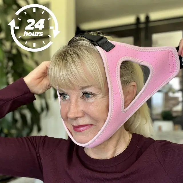 Alt view image 4 of 5 - Chin Strap for CPAP Users - Adjustable Mask Bandage Keeping Mouth Closed - Better Night's Sleep Anti Snoring Chin Strap for Snoring for Men and Women (Black)