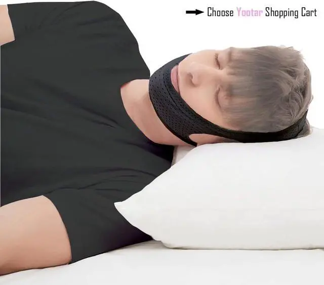 Alt view image 5 of 6 - Yootar Chin Strap for Cpap Users, 2 Pack Black & Grey Comfortable Mesh Anti Snoring Chin Straps for Men Women, Upgraded Adjustable Cpap Chin Strap to Keep Mouth Closed While Sleeping(2 Pack), Medium