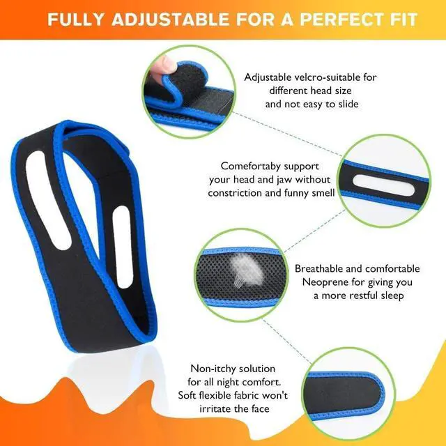 Alt view image 3 of 7 - 2025 Model Anti Snoring Chin Strap, Stop Snoring Chin Straps for CPAP Users, Jaw Strap for Sleeping,Chin Straps to Keep Mouth Closed for Sleeping Better, Cpap Chin Strap for Sleep for Men- Women