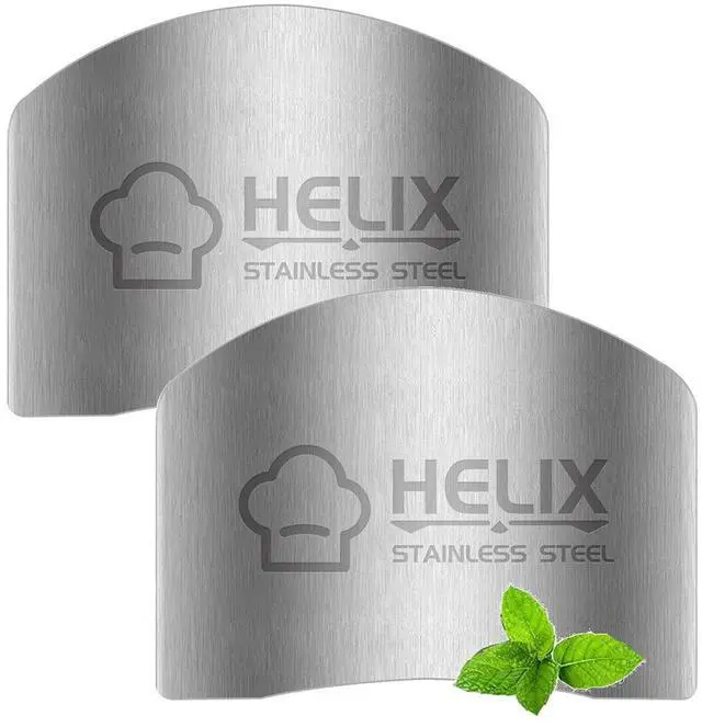 Main image of SLXDEX 2 Pcs Finger Guard for Cutting aid, Kitchen Tool, Stainless Steel Knife Protector, Adjustable Hand Protect Fingers, Avoid Hurting, Slicing and Chopping, Silver