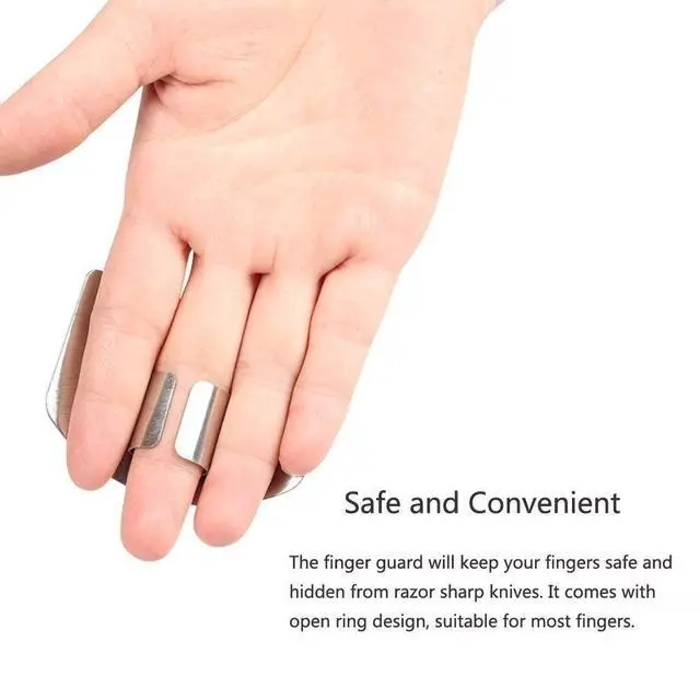 Alt view image 4 of 7 - wefaner Stainless Steel Finger Guards for Cutting, Hand Protector Finger Protector Avoid Injury When Cutting Vegetables, Meat, Slicing and Dicing Safe Chopping Tools.