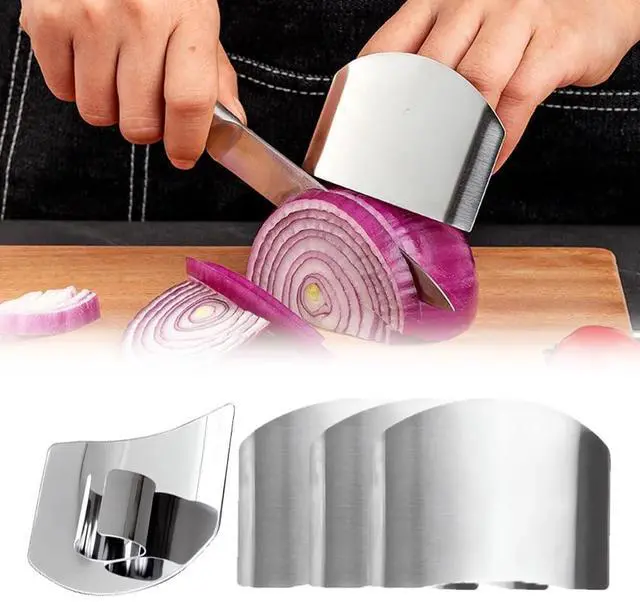 Main image of Promifun Finger Guards for Cutting, 4 Pcs Stainless Steel Finger Protector for Cutting Food, Knife Guard, Chopping Protector for Dicing and Slicing in Kitchens