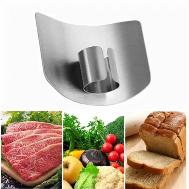 Alt view image 3 of 7 - Promifun Finger Guards for Cutting, 4 Pcs Stainless Steel Finger Protector for Cutting Food, Knife Guard, Chopping Protector for Dicing and Slicing in Kitchens