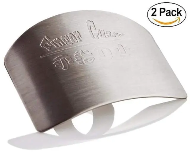 Alt view image 4 of 4 - Finger Guard for Safe to Slice Cutting Vegetables Fruit- 2PCS, 304 Stainless Steel Finger Hand Protector Kitchen Tool Guard, Present for Thanksgiving, Wife, Mothers, Children;