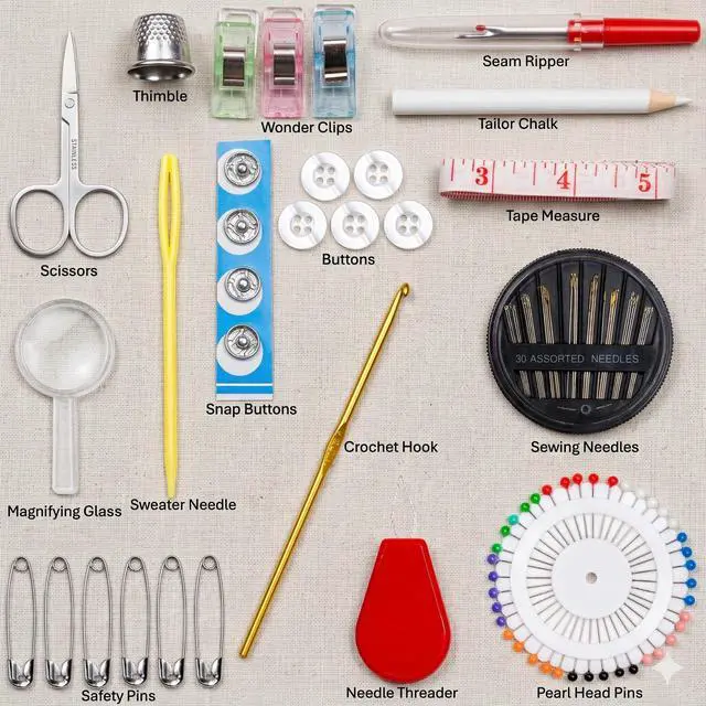 Alt view image 4 of 6 - 142-Piece Travel Sewing Kit for Adults & Kids, Small Needle & Thread Kit