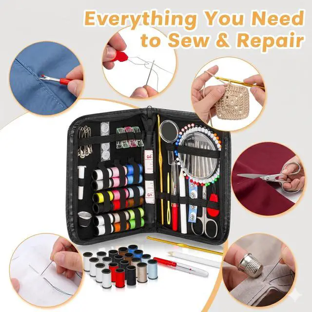 Alt view image 5 of 6 - 142-Piece Travel Sewing Kit for Adults & Kids, Small Needle & Thread Kit