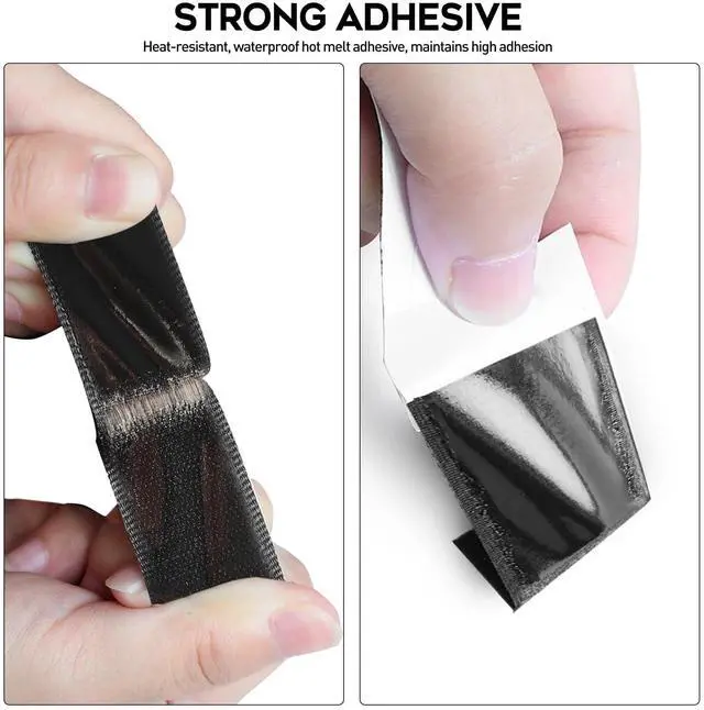 Alt view image 2 of 6 - MAXECHO 33Ft x 1 Inch Hook and Loop Tape with Adhesive Backing, Heavy Duty Double Sided Adhesive Strips, Strong Sticky Strips Rolls for Home, Office, School, Car, and Crafting Projects, Black