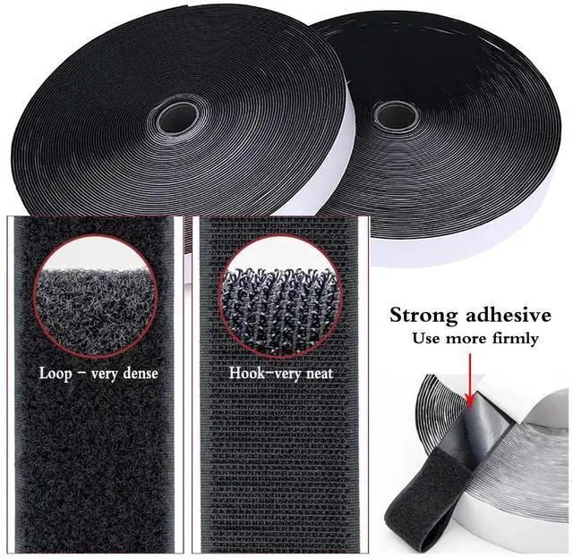 Alt view image 2 of 7 - Hook and Loop Tape with Adhesive, 1 Inch x 26.2 Ft Heavy Duty Sticky Back Fastener Roll, Cut to Size Reclosable Mounting Strips for Crafts, Name Tags, Home Organization, Wall Decor and DIY Projects