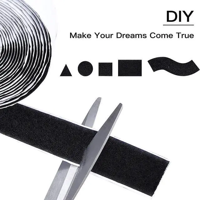 Alt view image 3 of 7 - Hook and Loop Tape with Adhesive, 1 Inch x 26.2 Ft Heavy Duty Sticky Back Fastener Roll, Cut to Size Reclosable Mounting Strips for Crafts, Name Tags, Home Organization, Wall Decor and DIY Projects