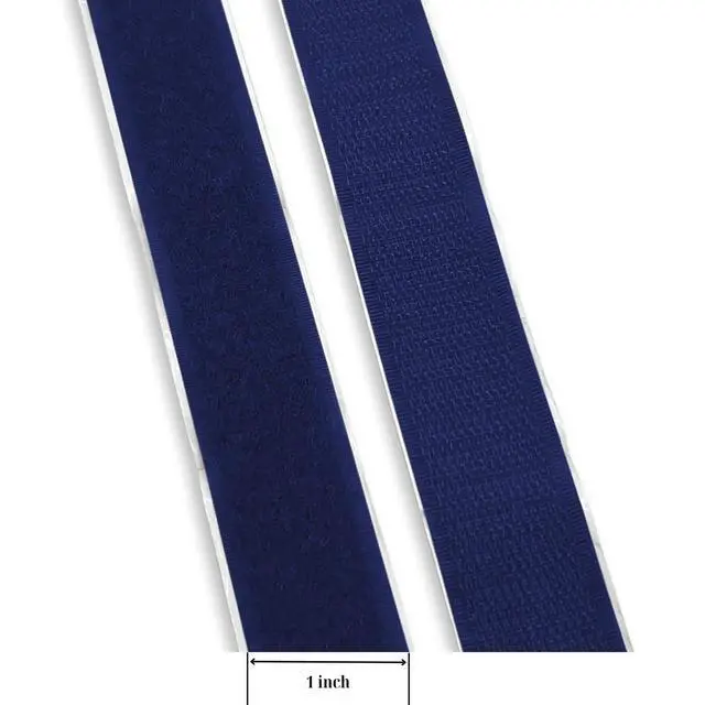 Alt view image 2 of 5 - Navy 1 Inch Wide Adhesive Hook and Loop Tape 1 Yard with Heavy Duty Sticky Back Nylon Self Fastener Strips Excellent Grip Strong Fastening Roll for Fixing and Hanging Craft Home School Office Use