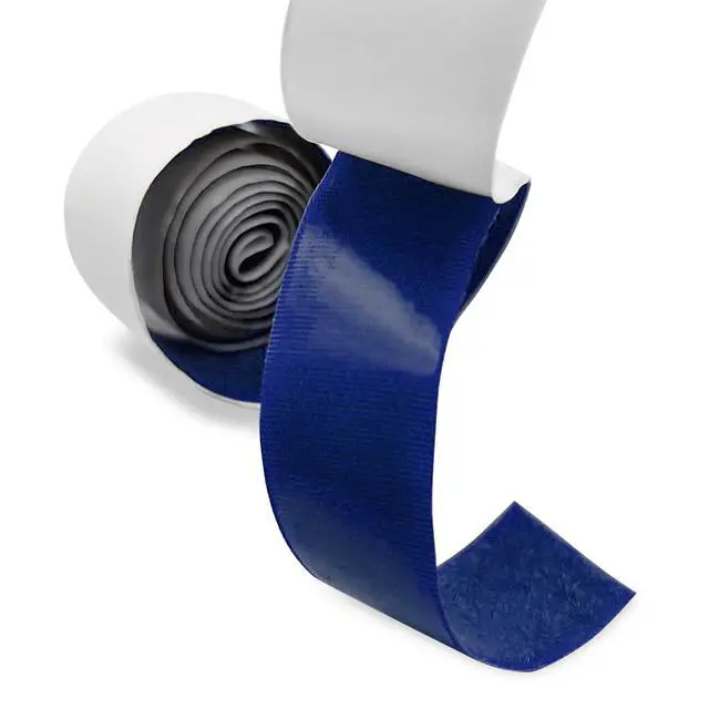 Alt view image 4 of 5 - Navy 1 Inch Wide Adhesive Hook and Loop Tape 1 Yard with Heavy Duty Sticky Back Nylon Self Fastener Strips Excellent Grip Strong Fastening Roll for Fixing and Hanging Craft Home School Office Use