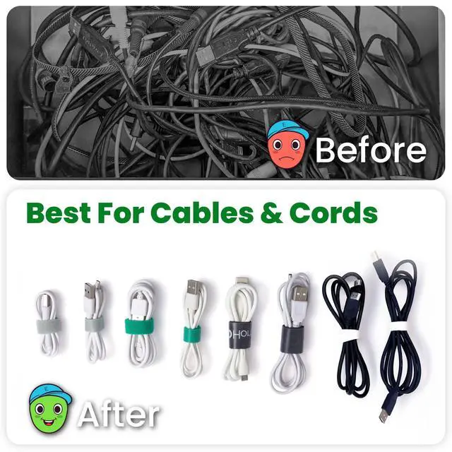 Alt view image 2 of 7 - ECOHomes 1 Inch x 30 FT Double Sided Hook and Loop Roll Tape | Two Sides, Self Stick, No Adhesive Reusable Cable Ties Wrap for Cable Management, Heavy Duty Extender Straps Long Wire Strips Black