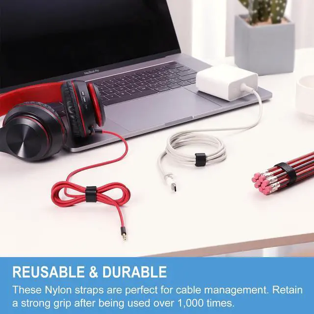 Alt view image 3 of 6 - 1 in x 30 ft Hook and Loop Roll | Double-Sided Strips, Self-Gripping Straps | Reusable Multi-Purpose Wrap Fasteners for Home, Office, Data Center, and More