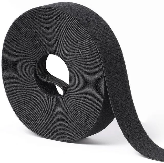 Main image of 1 in x 30 ft Hook and Loop Roll | Double-Sided Strips, Self-Gripping Straps | Reusable Multi-Purpose Wrap Fasteners for Home, Office, Data Center, and More
