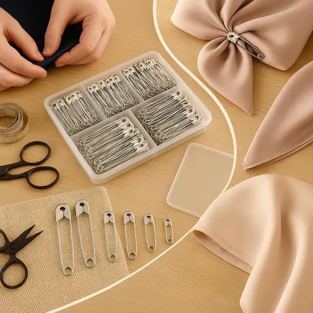 Alt view image 6 of 7 - Mr. Pen- Safety Pins, 300 Pack, Small & Large Sizes, Nickel Plated Steel