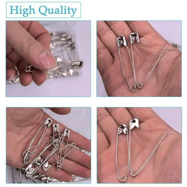 Alt view image 3 of 6 - Urmspst 100PCS Safety Pins(Upgraded), 2inch Safety Pin, Rust-Resistant Nickel Plated Steel, Sharp Edge Safety Pin for Clothes, Sewing, Arts & Craft, Small Decorative Safety Pins (Silver)