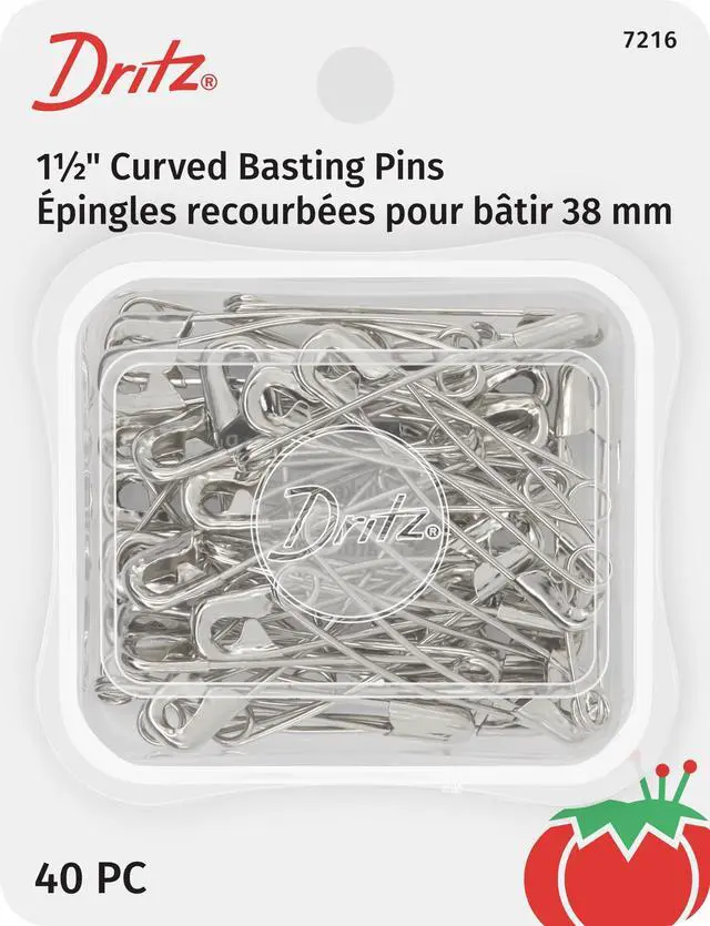 Main image of Dritz 7216 Safety Pins, Curved, Size 2, Nickel (40-Count)