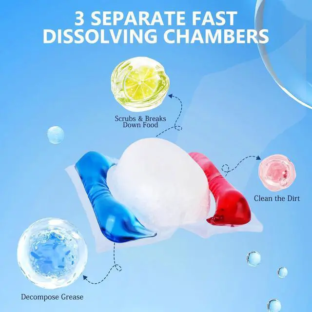 Alt view image 2 of 7 - 32 Count Dishwasher Pods, No Pre-Rinse Dishwasher Detergent Soap On Stain and Grease, Leaving a Virtually Spotless Shine,Dishwasher Detergent for Deep Cleaning