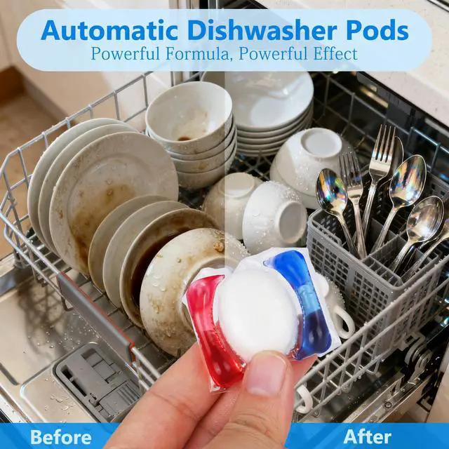 Alt view image 7 of 7 - 32 Count Dishwasher Pods, No Pre-Rinse Dishwasher Detergent Soap On Stain and Grease, Leaving a Virtually Spotless Shine,Dishwasher Detergent for Deep Cleaning