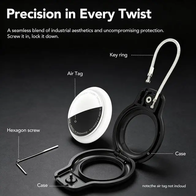 Alt view image 3 of 7 - for AirTag Holder Keychain,Air Tags-4 Pack for Apple,Air Tag Holder Case Airtags 1st/2nd Gen,Wire Cable Lock Key Chain Ring Air Tagholder Accessories for Luggage,Dog,Cat,Kids,Women's Novelty Keychains