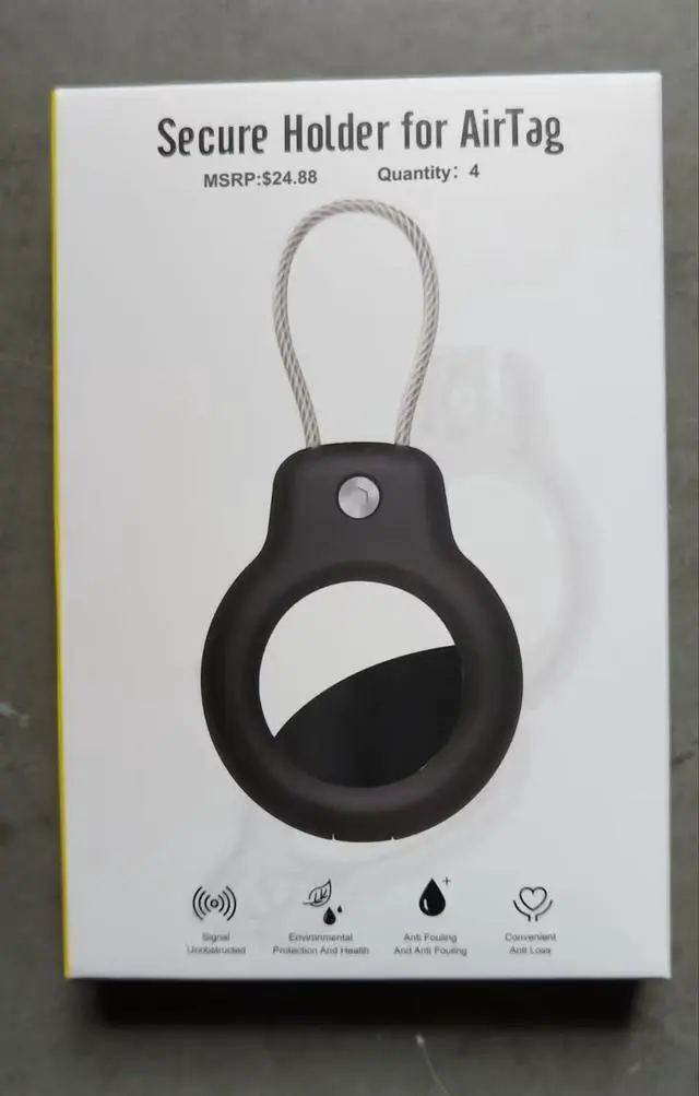 Alt view image 7 of 7 - for AirTag Holder Keychain,Air Tags-4 Pack for Apple,Air Tag Holder Case Airtags 1st/2nd Gen,Wire Cable Lock Key Chain Ring Air Tagholder Accessories for Luggage,Dog,Cat,Kids,Women's Novelty Keychains