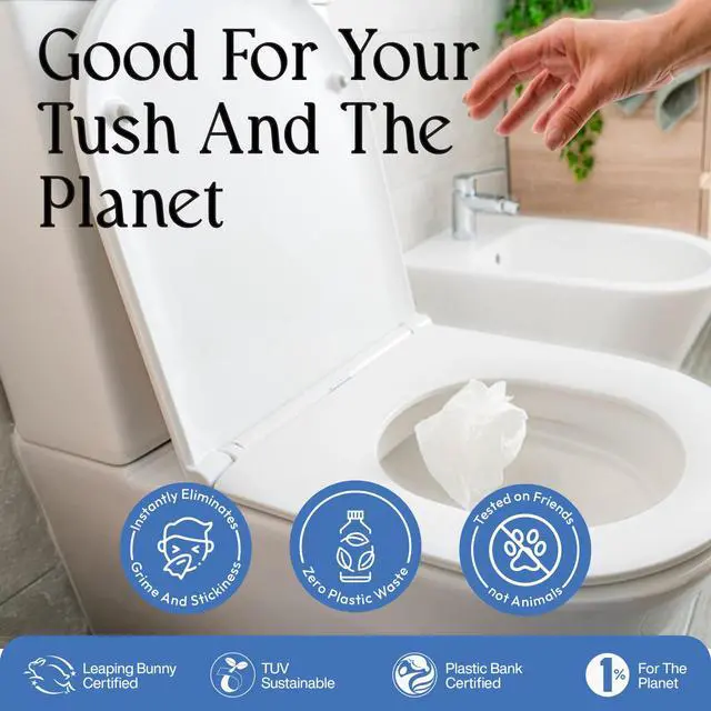 Alt view image 5 of 7 - Compact Travel Flushable Wipes 8 Pack (64 Wipes Total) - Unscented Travel Size Wet Wipes for Adults - pH Balanced, Biodegradable, Plant-Based - Hypoallergenic Tush Wipes for Women & Men