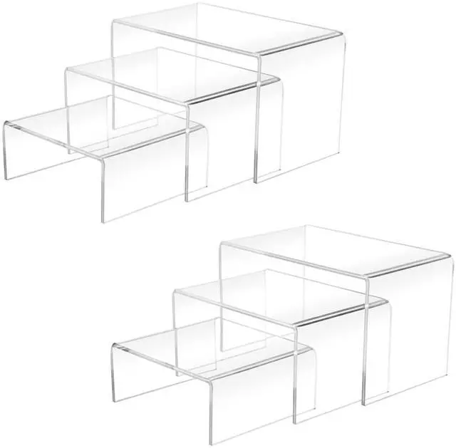 Main image of 2 Sets Acrylic Display Risers(3",4",5") Clear Product Stand,Cupcakes Holder Dessert Transparent Showcase Stands, Candy Bar Risers, Lifts for Figures