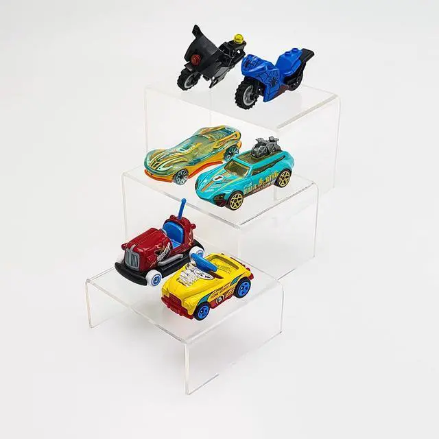 Alt view image 6 of 7 - 2 Sets Acrylic Display Risers(3",4",5") Clear Product Stand,Cupcakes Holder Dessert Transparent Showcase Stands, Candy Bar Risers, Lifts for Figures