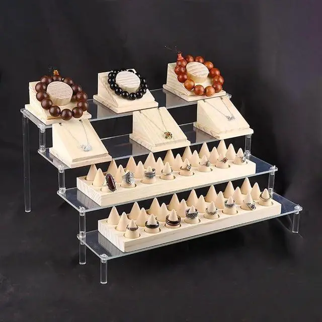 Alt view image 4 of 7 - 4 Tier Acrylic Display Riser, Clear Perfume Organizer Stand, Cupcake Stand Holder, Dessert Table Display Shelf, Skin Care Organizer for Decoration and Organizer