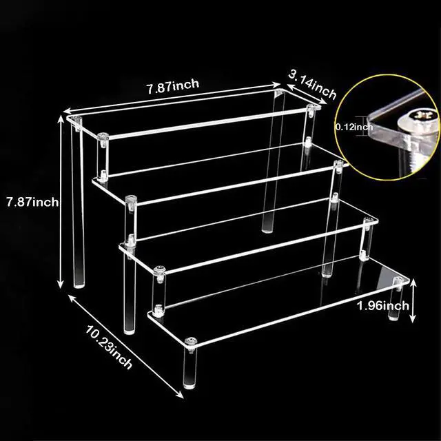 Alt view image 3 of 7 - 4 Tier Acrylic Display Riser, Clear Perfume Organizer Stand, Cupcake Stand Holder, Dessert Table Display Shelf, Skin Care Organizer for Decoration and Organizer