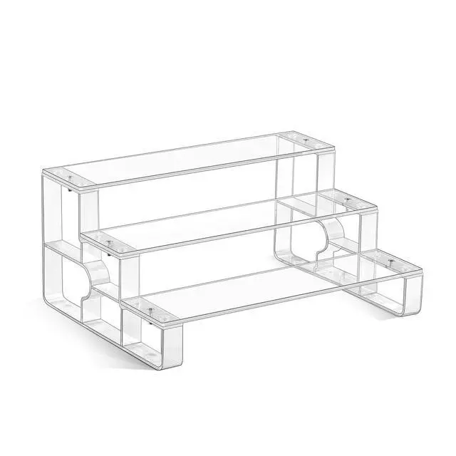 Main image of Perfume Stand and Cologne Organizer for men, 3 Tier Clear Acrylic Risers Display Stands,Cupcake Holder for Party, Shelf Risers for Figures, Decoration and Organization (3.5mm Thickened Panel)