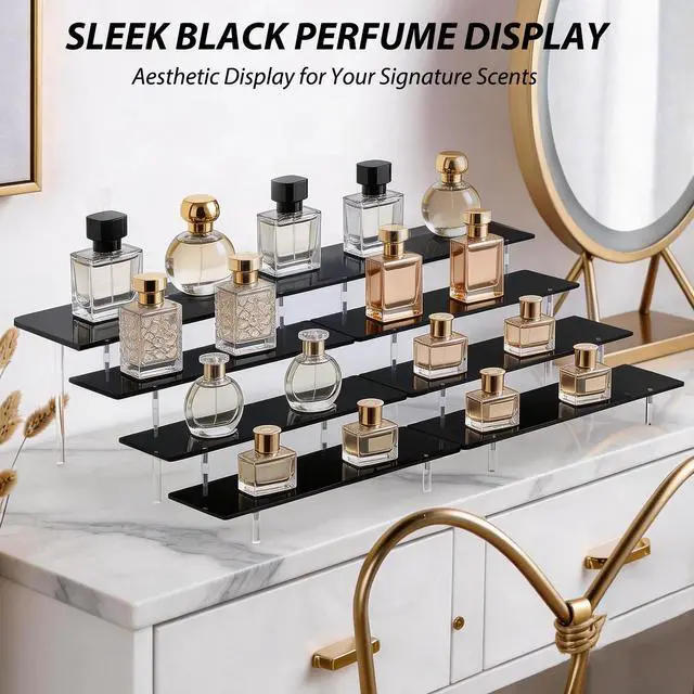 Alt view image 3 of 6 - 4 Tier Acrylic Display Riser Stand, Black Shelf 12x10x7.8 in