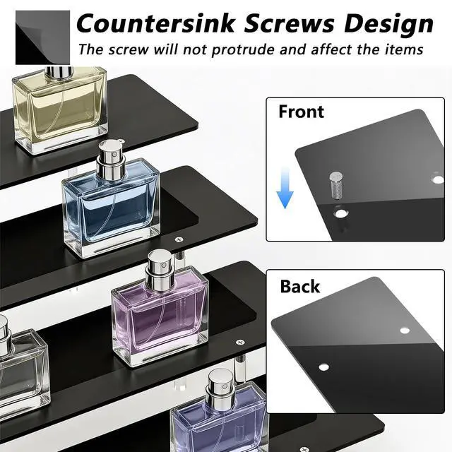 Alt view image 5 of 6 - 4 Tier Acrylic Display Riser Stand, Black Shelf 12x10x7.8 in