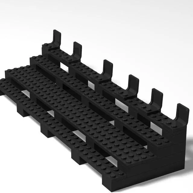 Alt view image 2 of 6 - Display Stand for Mini Figure, 4-Tier Display Shelves with 6 Chair, Compatible with Lego Minifigures, Great Gift for Minifigure Lovers and Collectors