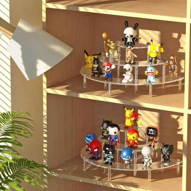 Alt view image 7 of 7 - 3 Tier Acrylic Display Risers, Half Moon Cupcake Stand, Clear Perfume Organizer, Dessert Stand for Display, Clear Display Stand for Food, Cupcake, Perfume, Collections